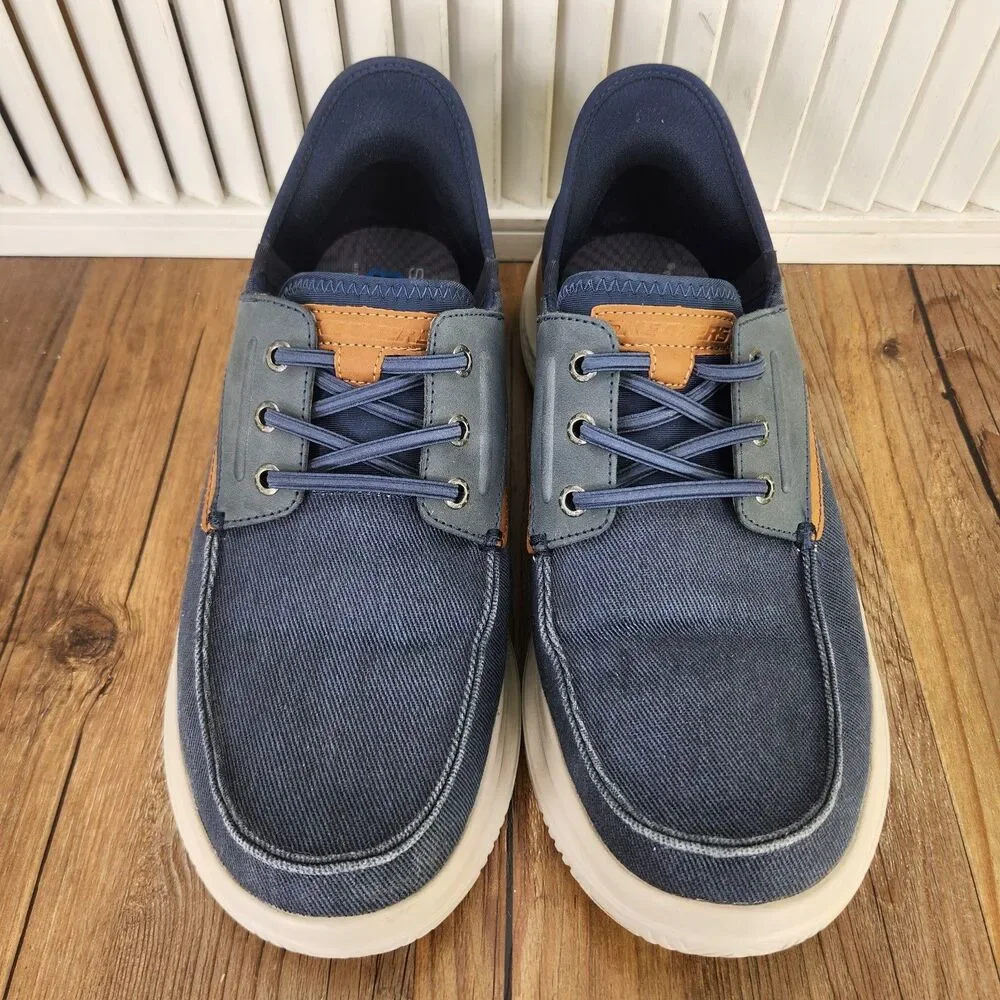 Skechers Slip-Ins RF Hasting Niko Hands Free Shoes Men's 11 Navy Casual Sneakers